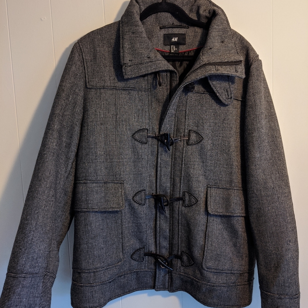 H&M Men jacket coat size large gray